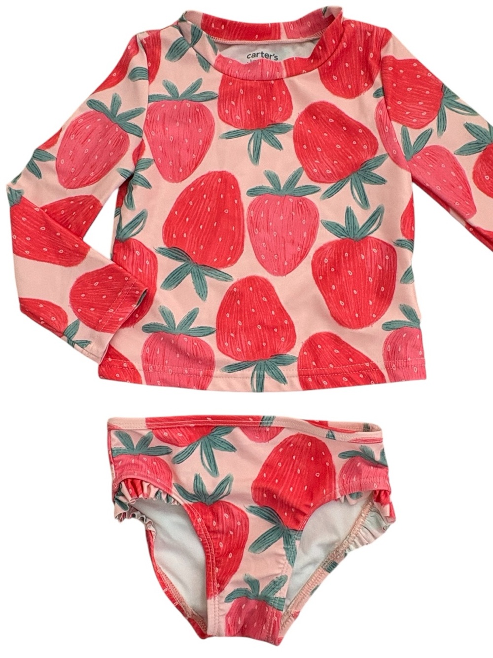 Carter's Pink Strawberry Swim Set with Red Berries